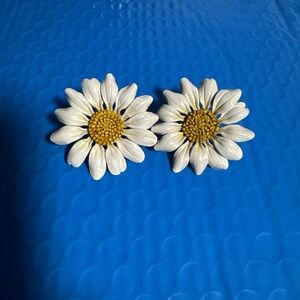 Handmade Leather Sunflower Earrings